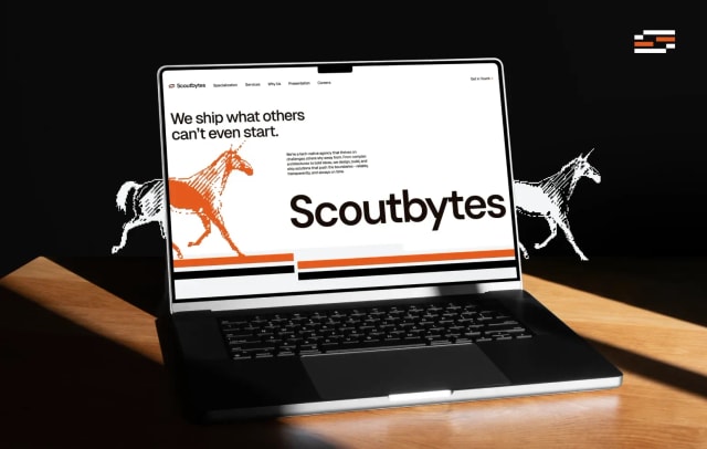 Bränding ja Webflow-veebisait arendusmeeskonnale: Scoutbytesi juhtumiuuring